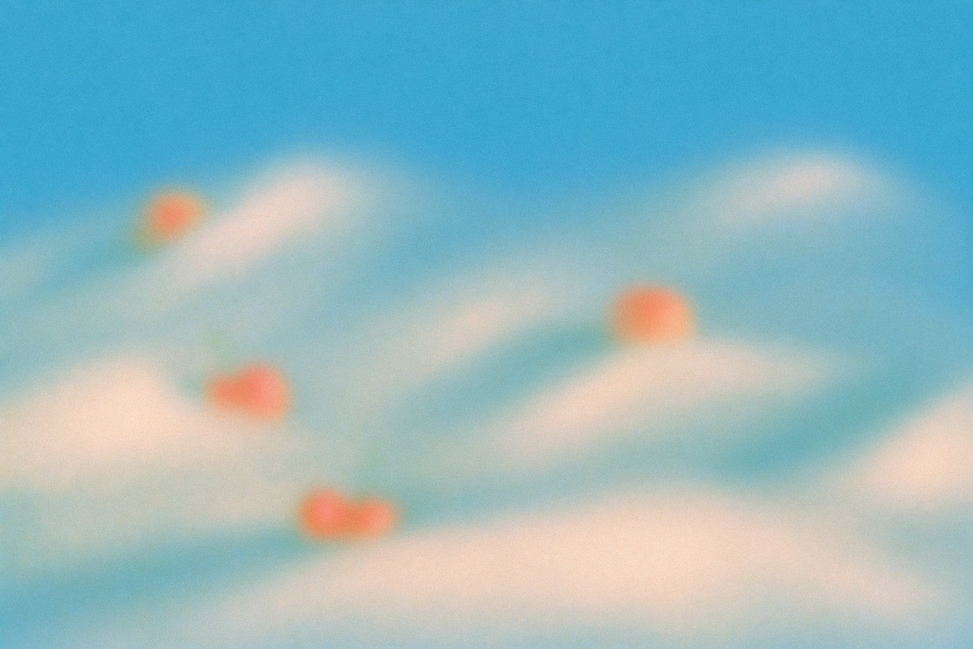 Dreamy summer sky with soft clouds and warm sun